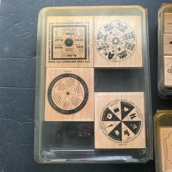 Stampin’ Up! Lot of 35 wood block stamps early 2000s